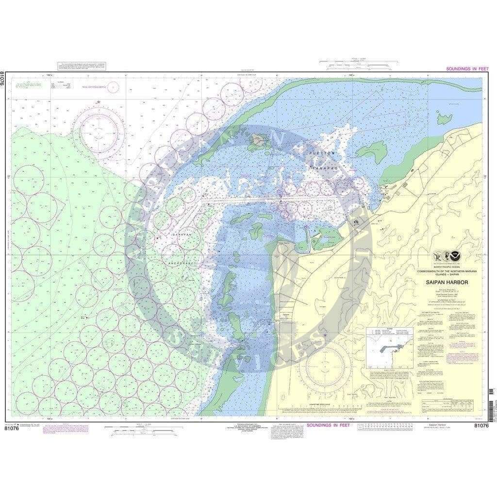 NOAA Nautical Chart 81076: Commonwealth of the Northern Mariana Islands Saipan Harbor