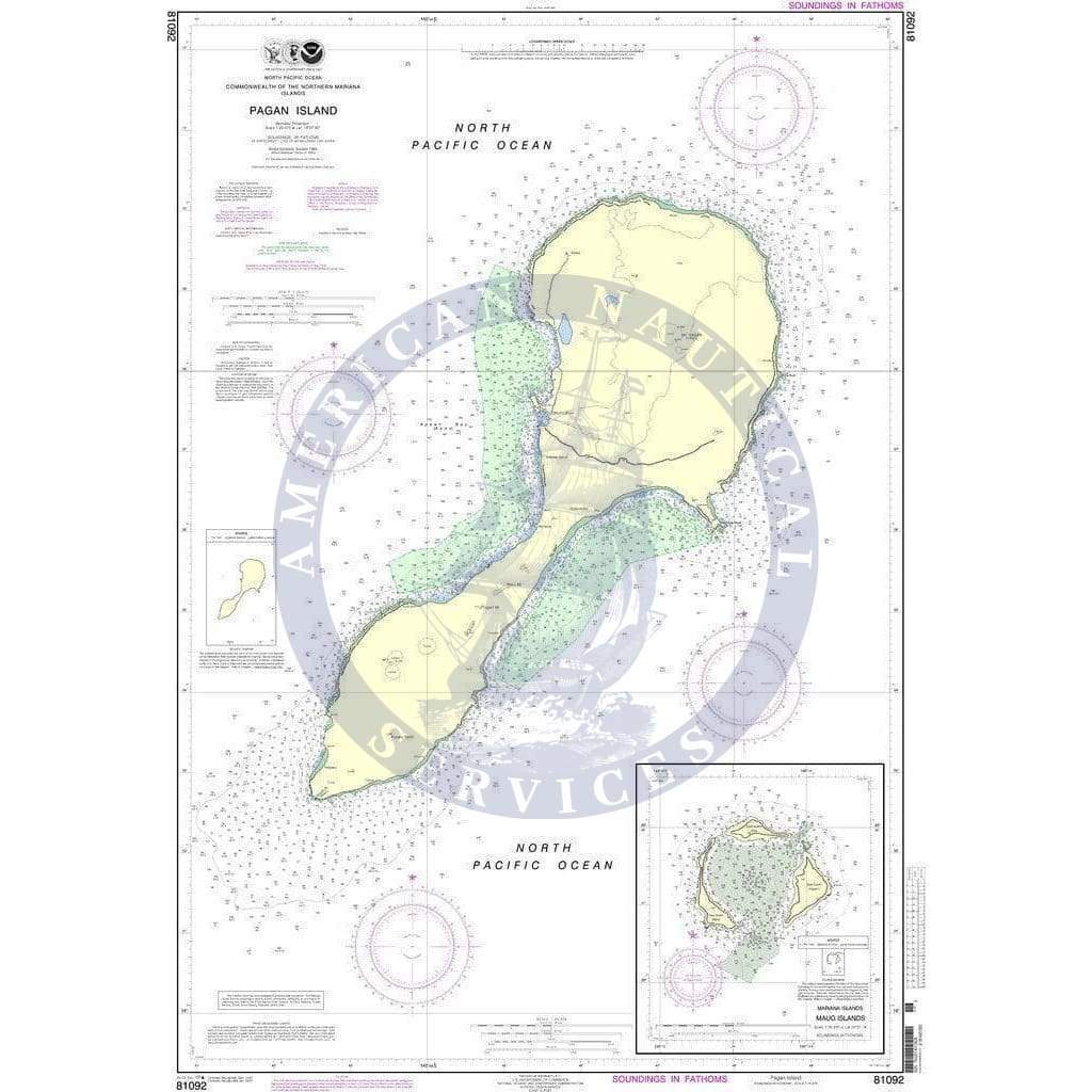 NOAA Nautical Chart 81092: Commonwealth of the Northern Mariana Islands; Pagan Island