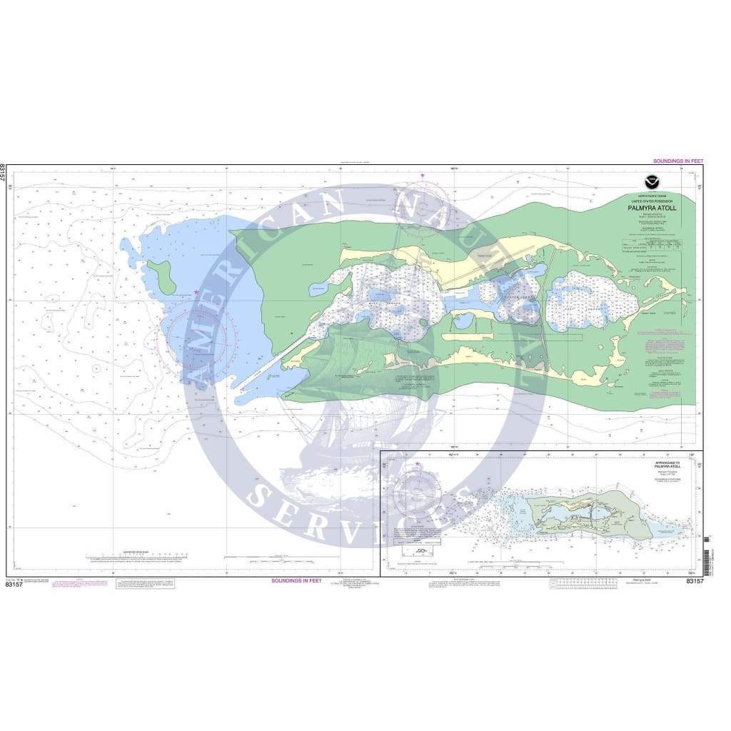 NOAA Nautical Chart 83157: Palmyra Atoll;Approaches to Palmyra Atoll