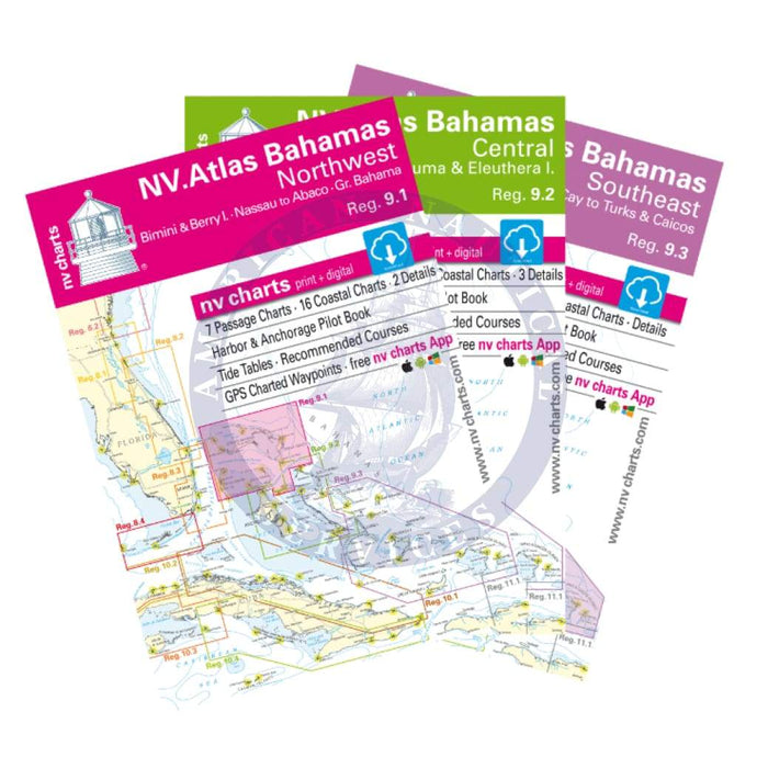 NV. Chart Kit Combo Set: Bahamas North West, Central, and Southeast Regions (9.1, 9.2, 9.3)