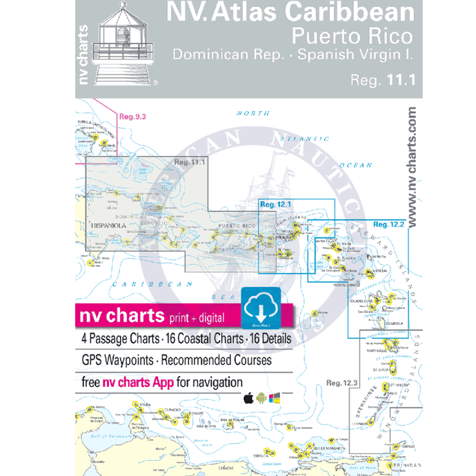 NV. Charts Reg. 11.1: Puerto Rico Dominican Republic Spanish Virgin Islands, 2022/23 Edition