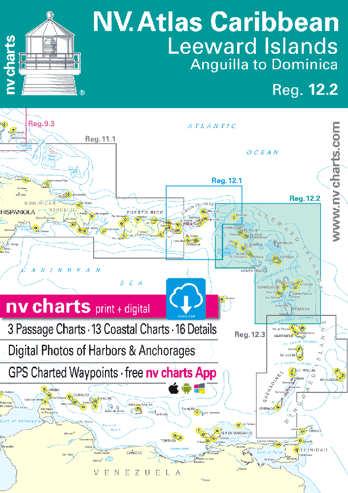 NV. Charts Reg. 12.2: Leeward Islands: Anguilla to Dominica, 2022/23 Edition
