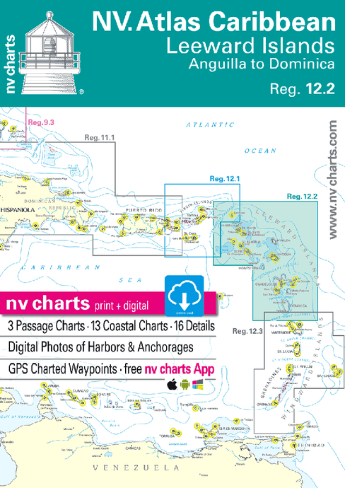NV. Charts Reg. 12.2: Leeward Islands: Anguilla to Dominica, 2022/23 Edition