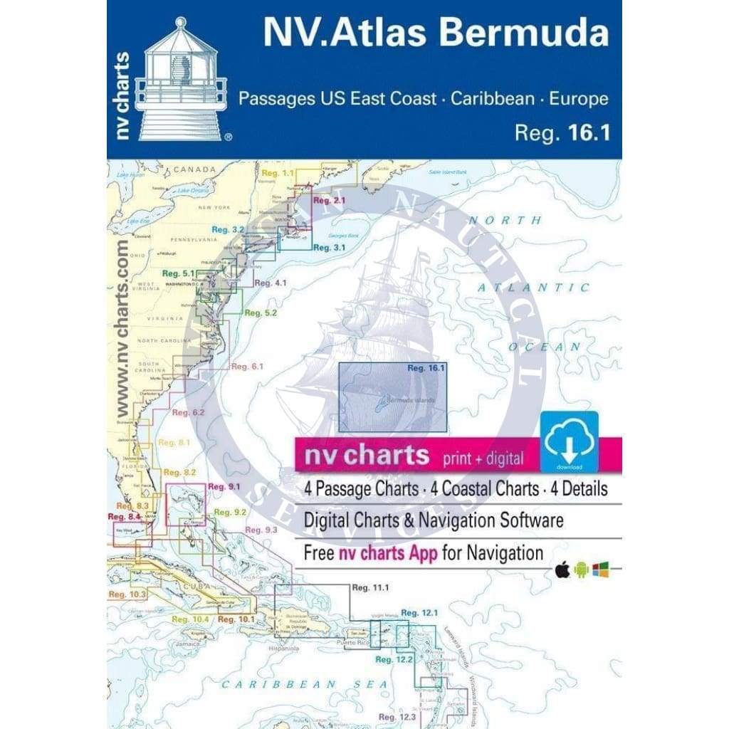 NV. Charts Reg. 16.1: Bermuda Islands, Passages US East Coast, Caribbean, Europe, 2017 Edition
