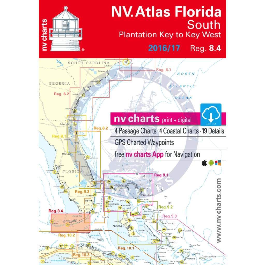 NV. Charts Reg. 8.4: Florida, South - Plantation Key to Key West, 2016/17 Edition
