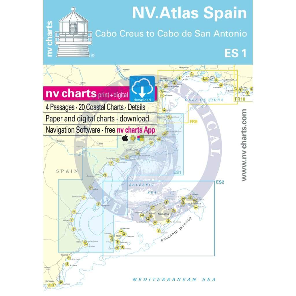 NV. Charts Spain ES1: Cabo Creus to Cabo San Antonio, 2017/18 Edition