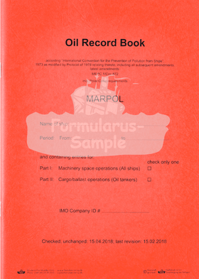Oil Record Books | Oil Log Books | Oil Record Book - Amnautical