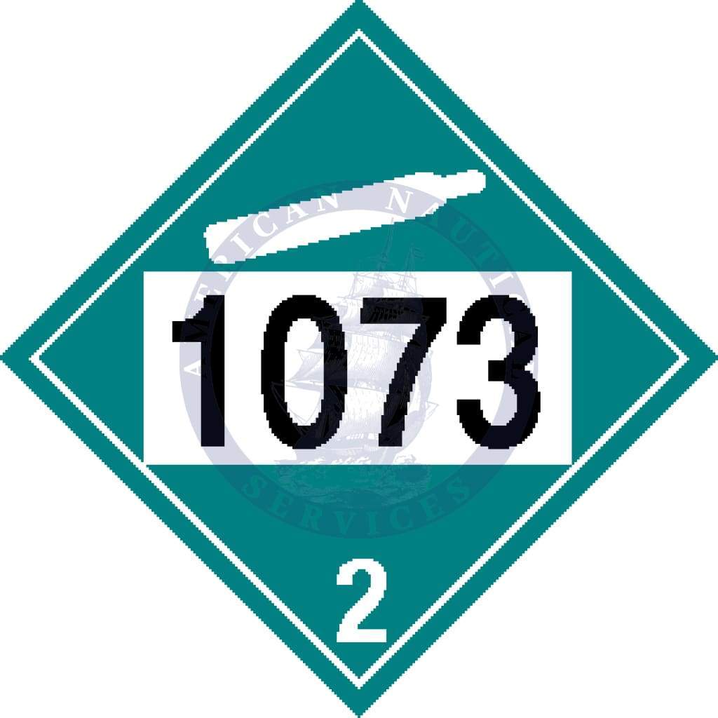 Placard Class 2.1: Pre-Numbered 1073 Oxygen, Refrigerated Liquid, Domestic Standard Worded