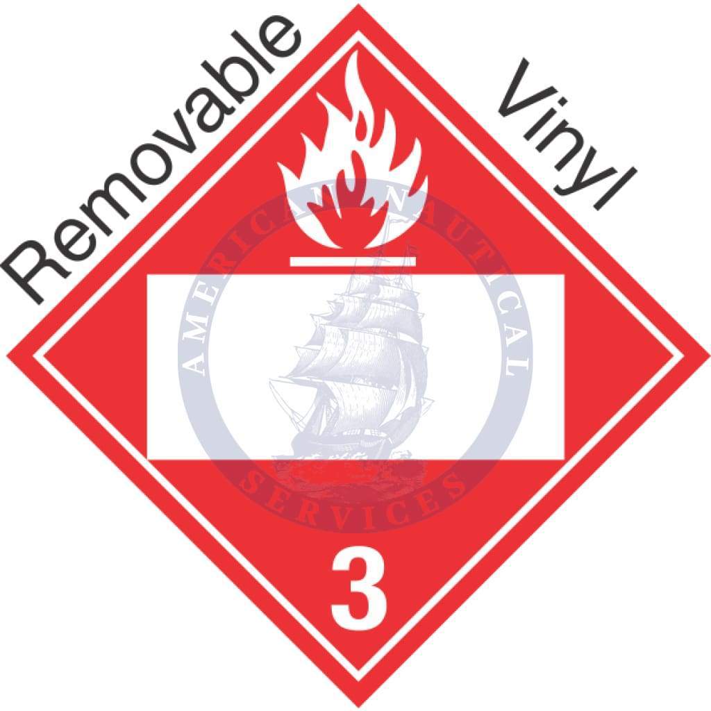 Placard Class 3: Flammable (Blank Window), Domestic Standard Worded