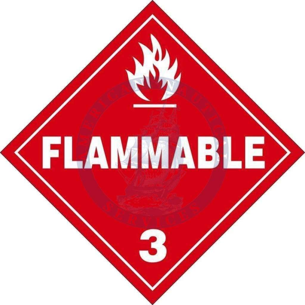 Placard Class 3: Flammable, Domestic Standard Worded
