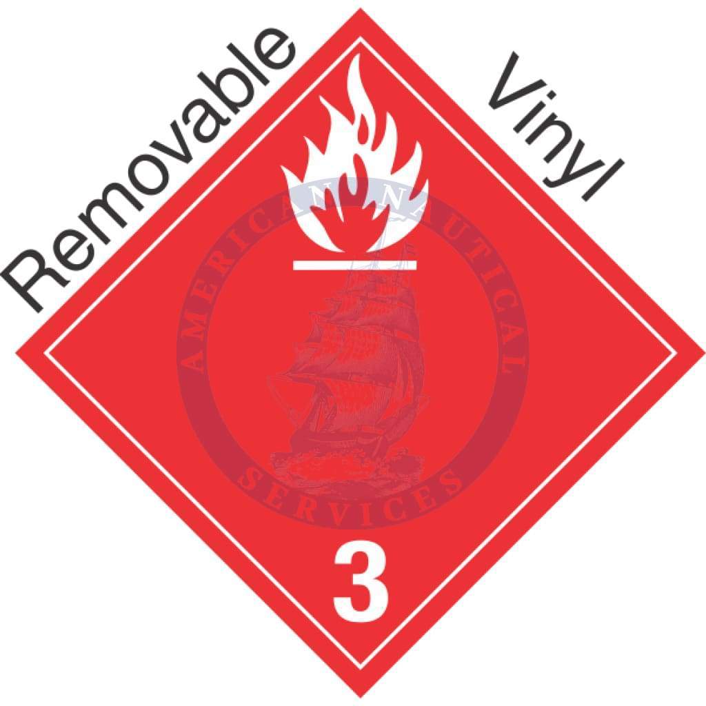 Placard Class 3: Flammable, International Wordless