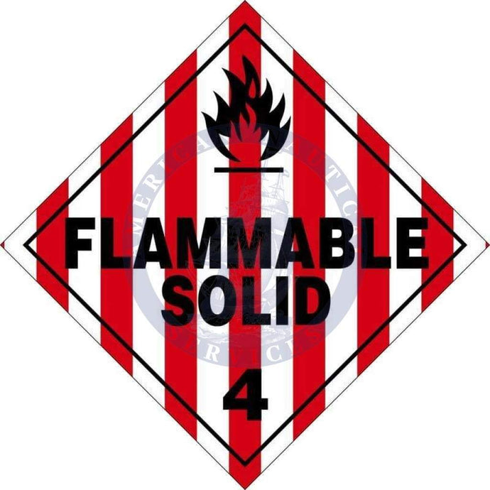 Placard Class 4.1: Flammable Solid, Domestic Standard Worded