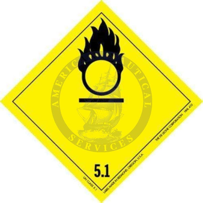 Placard Class 5.1: Oxidizer, International Wordless