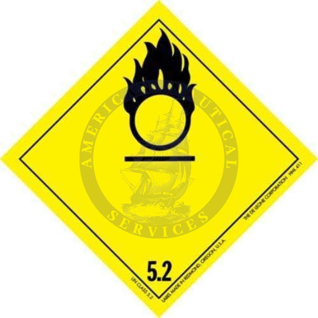 Placard Class 5.2: Organic Peroxide (Yellow), International Wordless