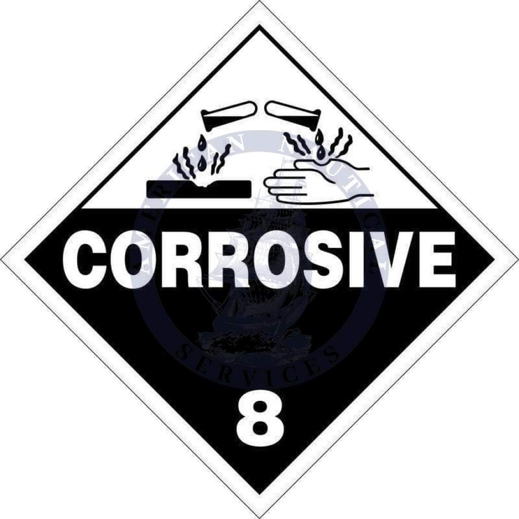Placard Class 8: Corrosive, Domestic Standard Worded
