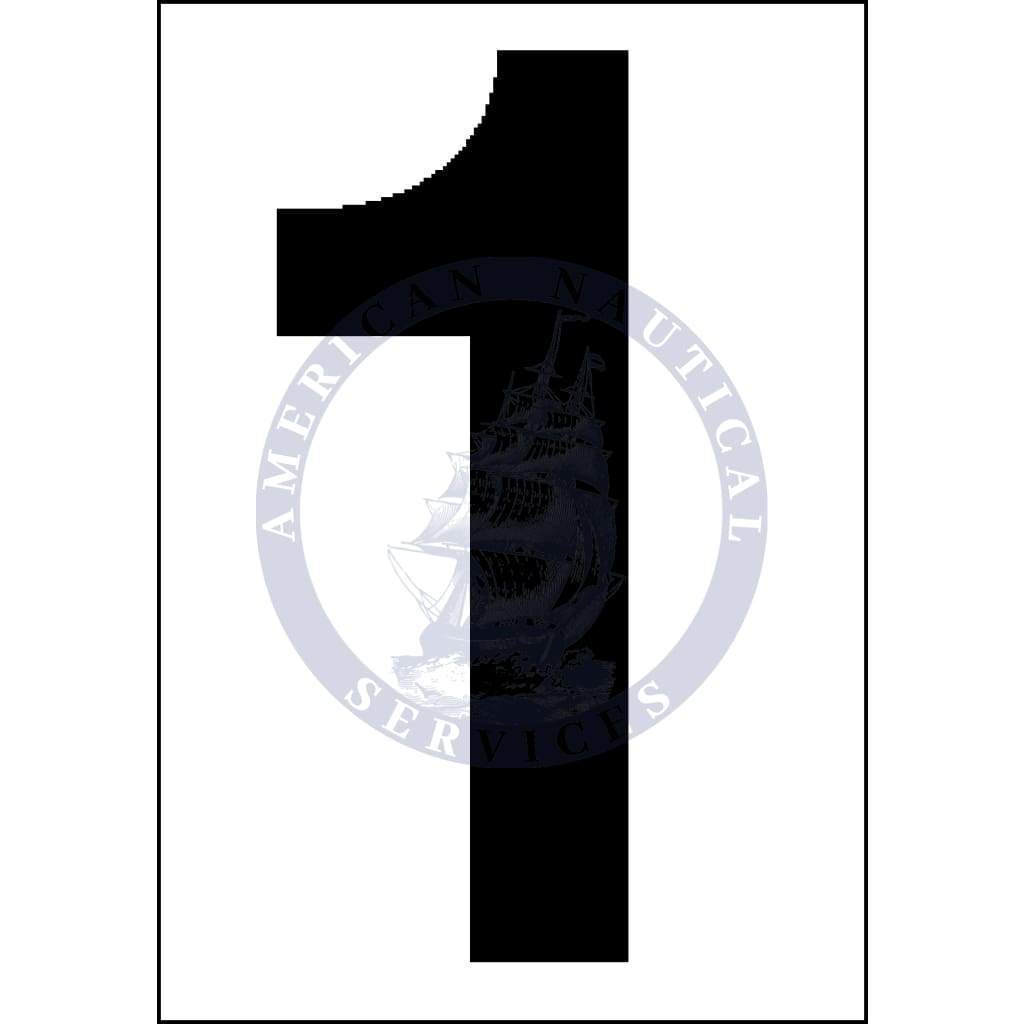 Placard Number 1: White Vinyl - 3.5 Inch