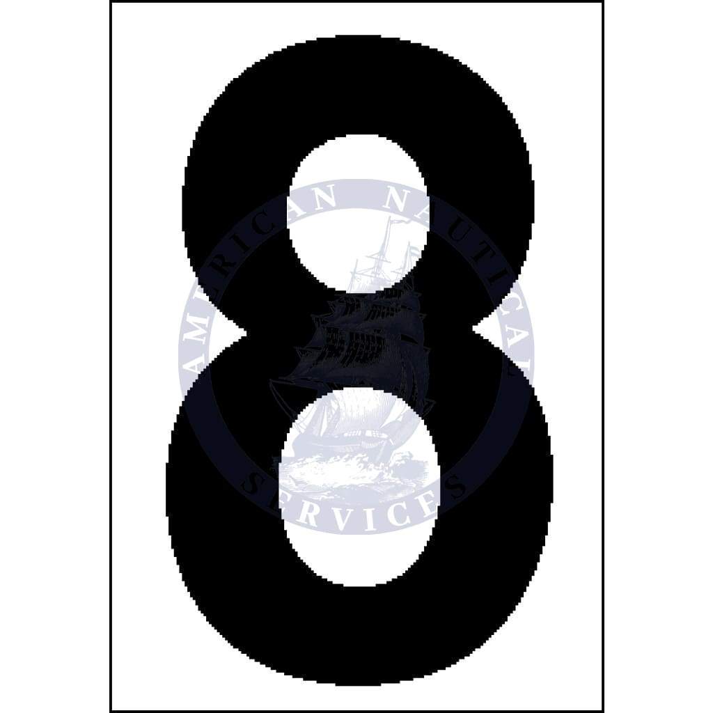 Placard Number 8: White Vinyl - 3.5 Inch