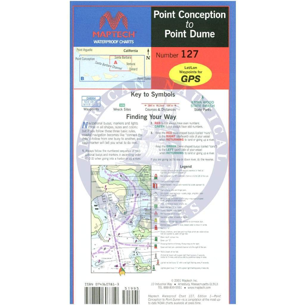 Point Conception to Point Dume Waterproof Chart, 1st Edition