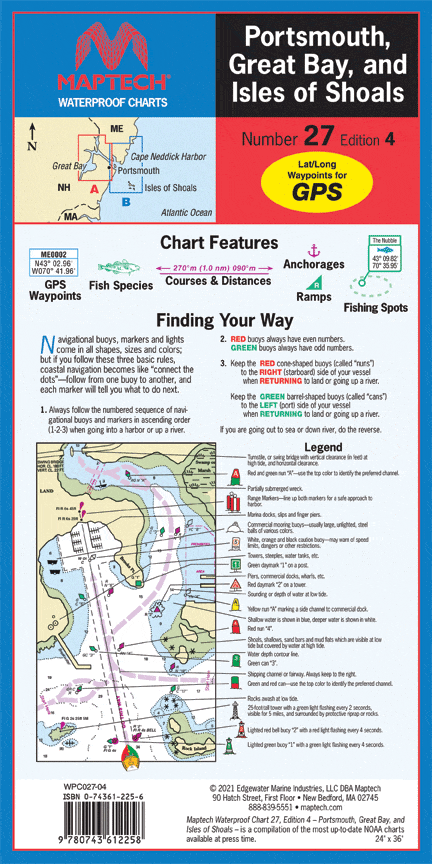 Portsmouth, Great Bay, and Isles of Shoals Waterproof Chart, 4th Edition