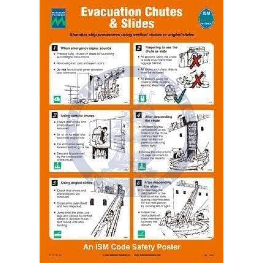 Poster - Evacuation Chutes and Slides to Abandon Ship