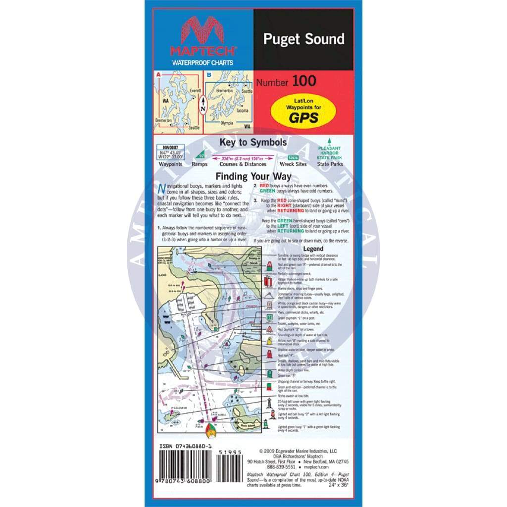 Puget Sound Waterproof Chart, 5th Edition