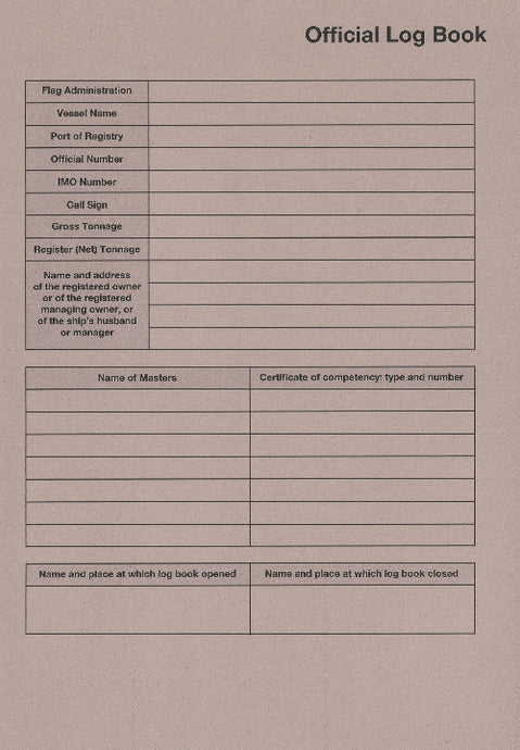 Ships Official Record Log Book