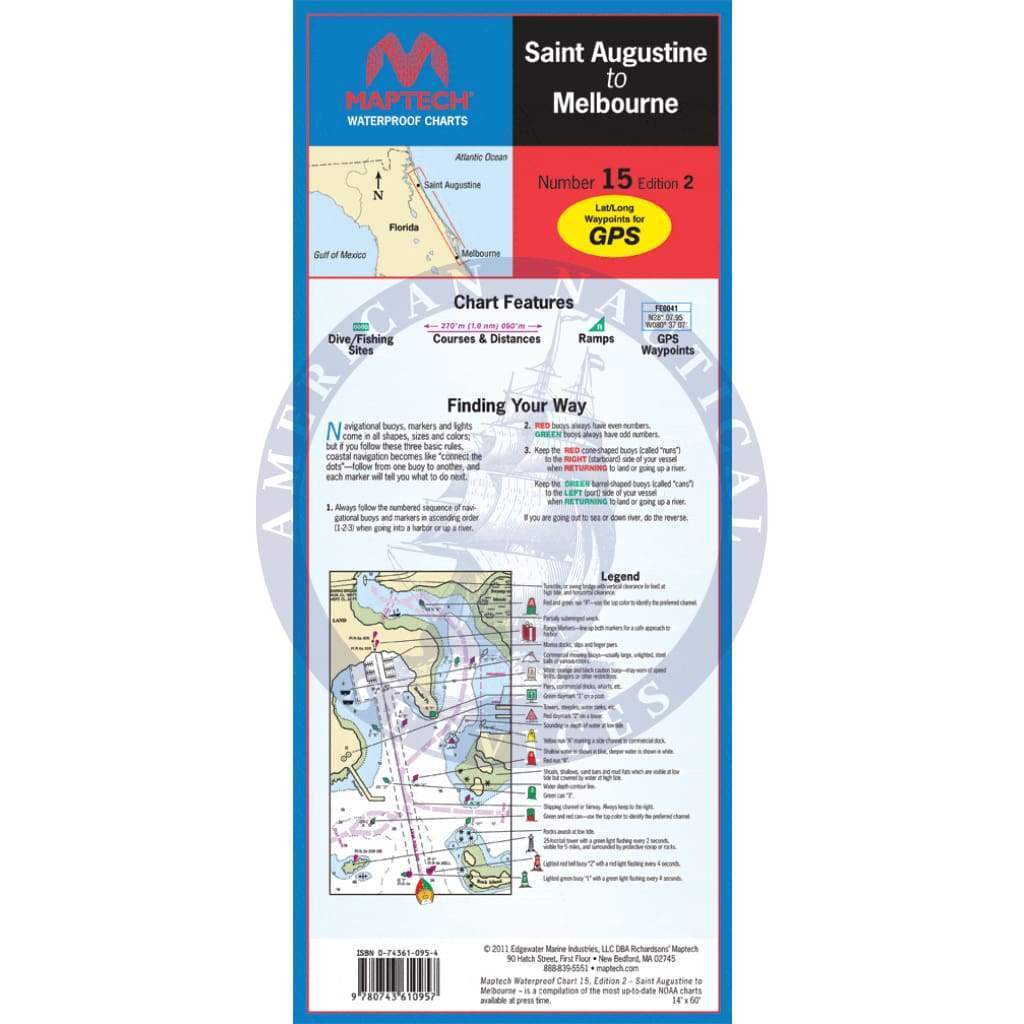 St. Augustine to Melbourne Waterproof Chart, 2nd Edition