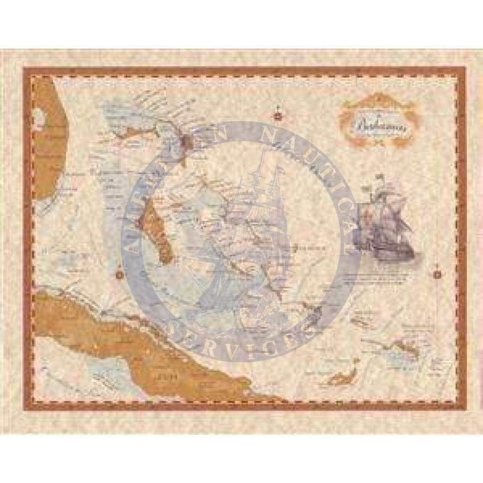 The Bahamas Mini Map (Miniature Map 8" x 10")