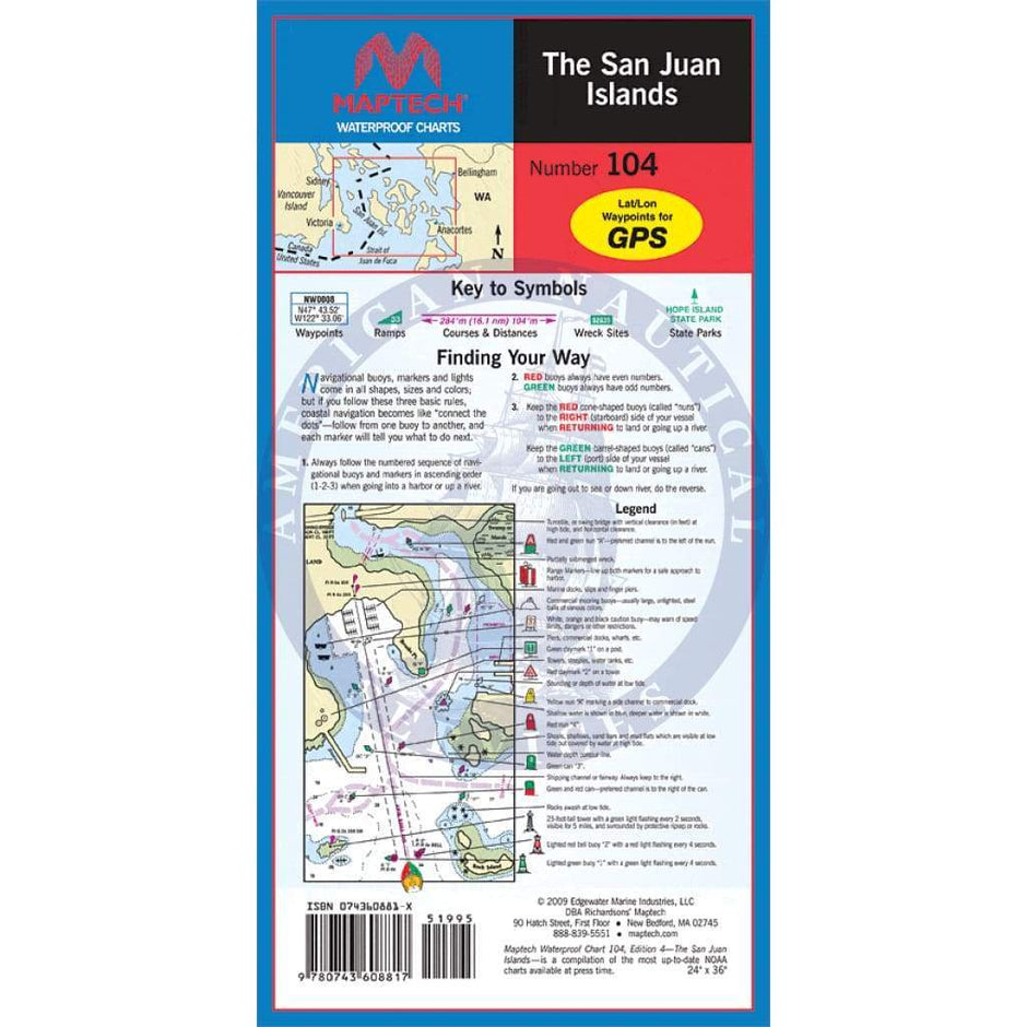 The San Juan Islands Waterproof Chart, 5th Edition Amnautical
