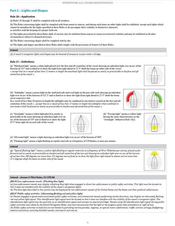 USCG Navigation Rules and Regulations Handbook 8.5 x 11