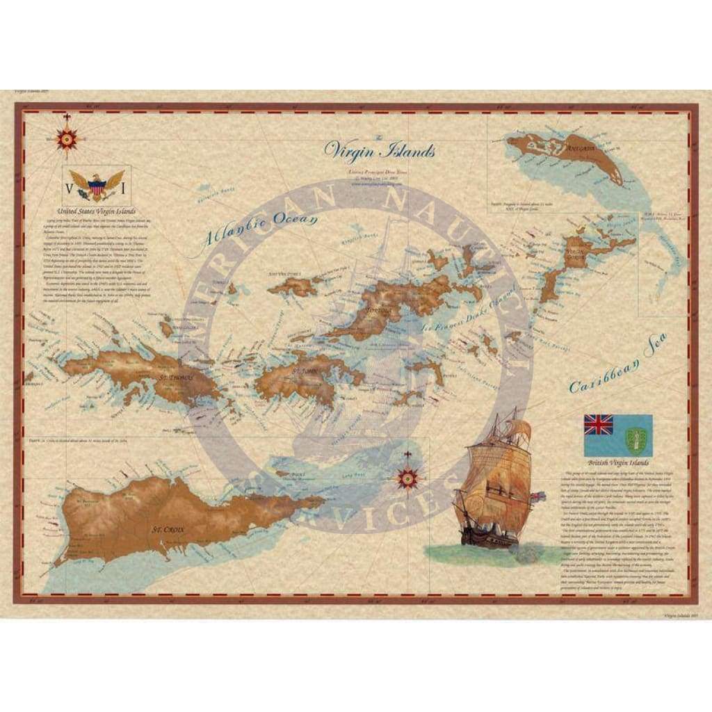 Virgin Islands Map (Decorative Map 18
