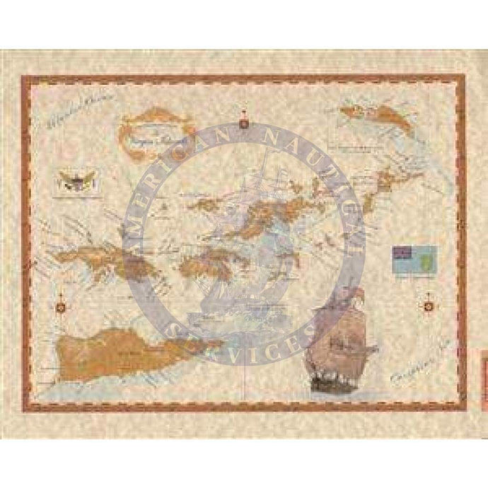 Virgin Islands Mini Map (Miniature Map 8" x 10")