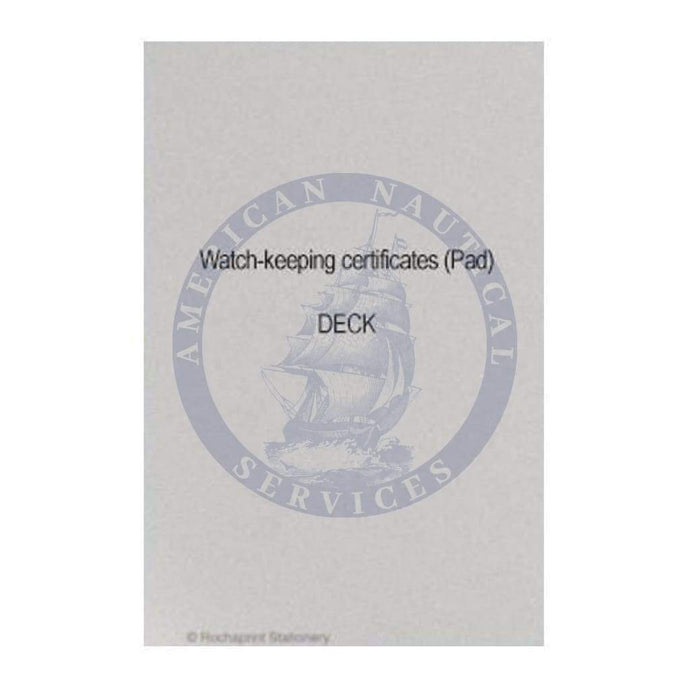 Watch-keeping Certificates Pad (Deck)