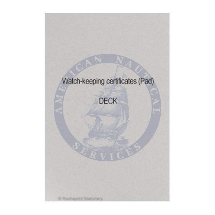 Watch-keeping Certificates Pad (Deck)
