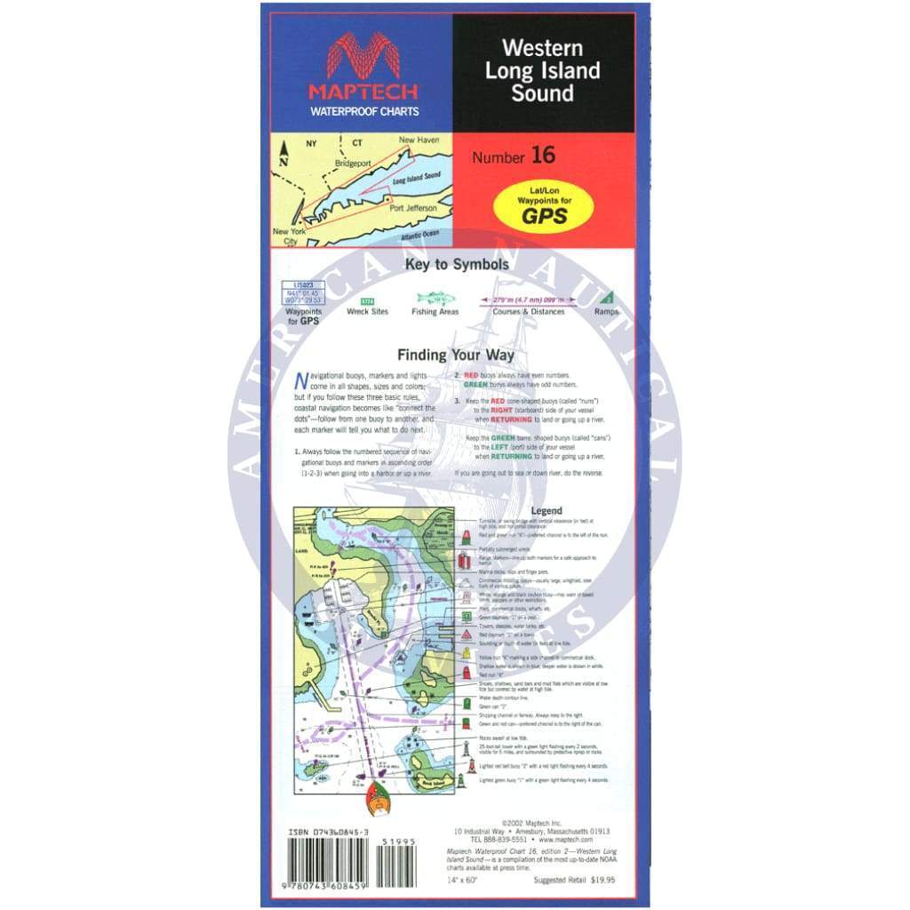 Western Long Island Sound Waterproof Chart, 4th Edition